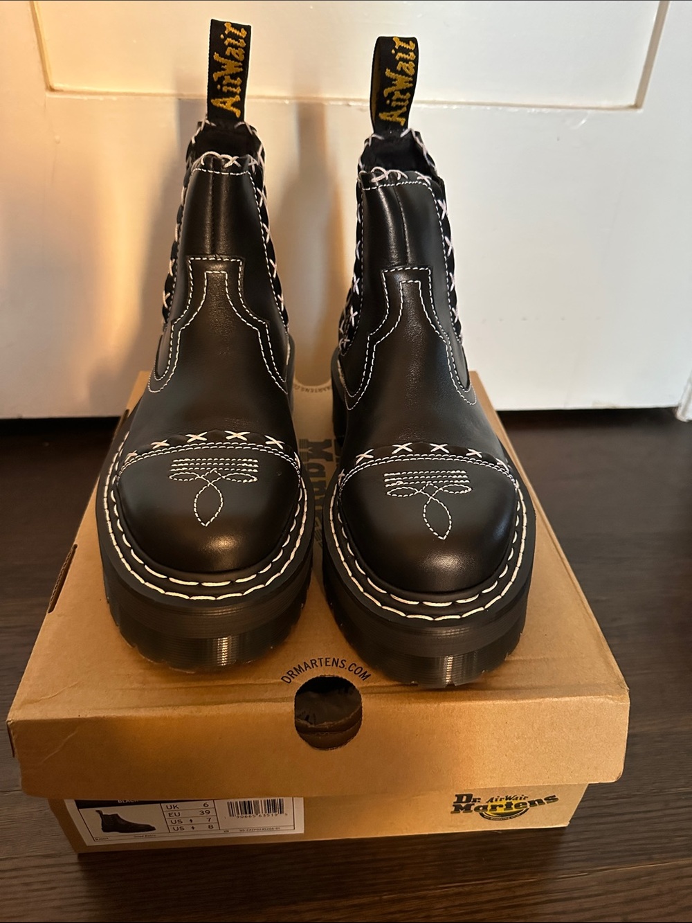 Dr. Martens 2976 Quad Strap Gothic Americana Leather Chelsea Boots Women8 Mens 7